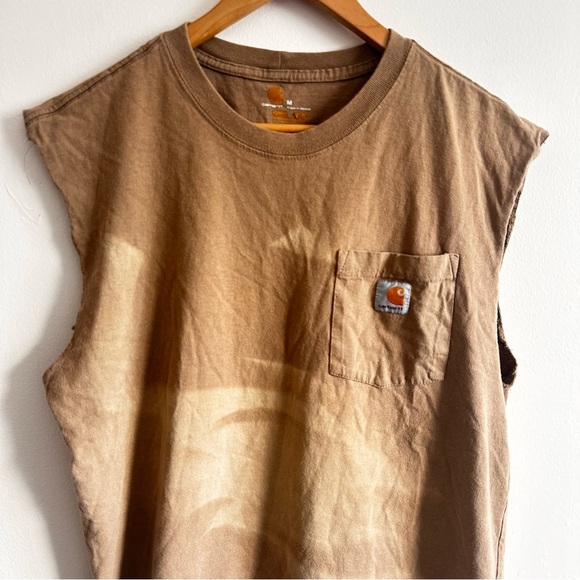 Carhartt Tan Sleeveless Tee with Pocket - Picture 3 of 6